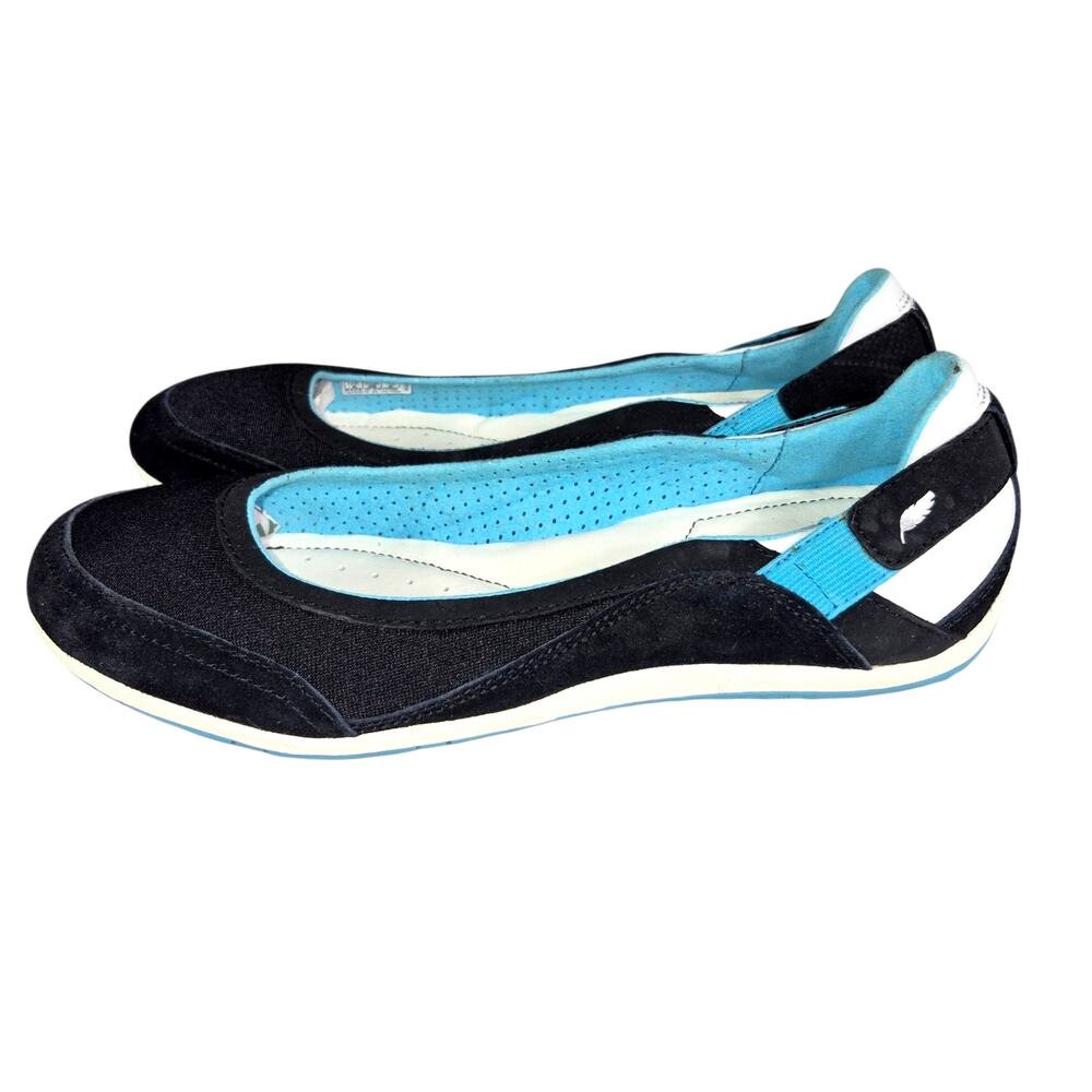 Geox Respira Women's Athletic Ballet Flats Casual Sneaker Leather/ Canvas 8